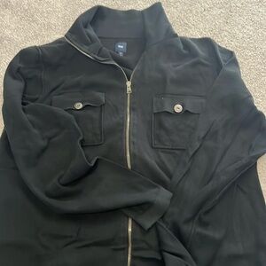 Full Zip Gap Black Sweater